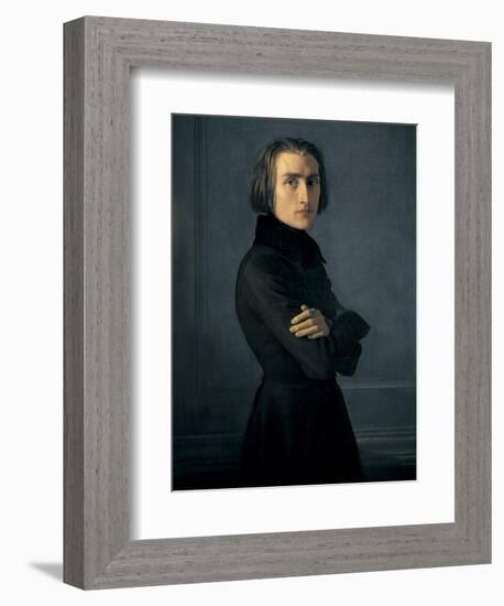 Portrait of Franz Liszt-Henri Lehmann-Framed Premium Giclee Print