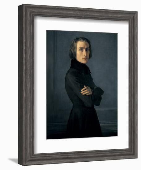 Portrait of Franz Liszt-Henri Lehmann-Framed Art Print