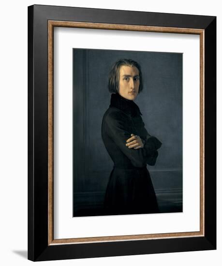 Portrait of Franz Liszt-Henri Lehmann-Framed Art Print