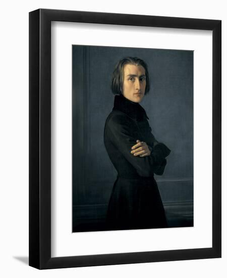 Portrait of Franz Liszt-Henri Lehmann-Framed Art Print