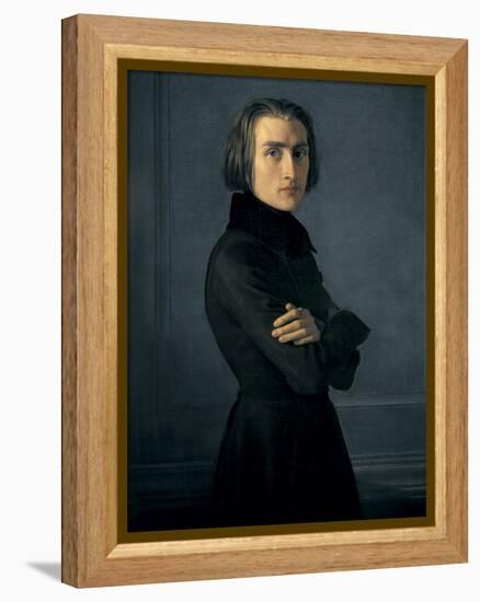 Portrait of Franz Liszt-Henri Lehmann-Framed Stretched Canvas