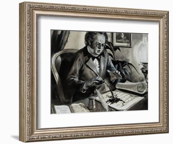 Portrait of Franz Schubert-Andrew Howat-Framed Giclee Print