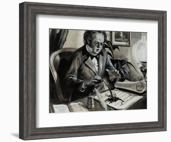 Portrait of Franz Schubert-Andrew Howat-Framed Giclee Print