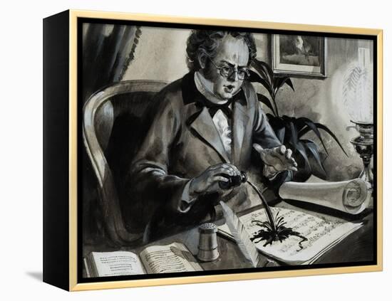 Portrait of Franz Schubert-Andrew Howat-Framed Premier Image Canvas