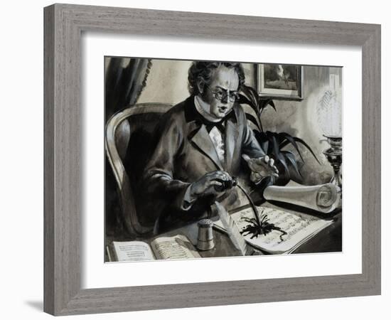 Portrait of Franz Schubert-Andrew Howat-Framed Giclee Print