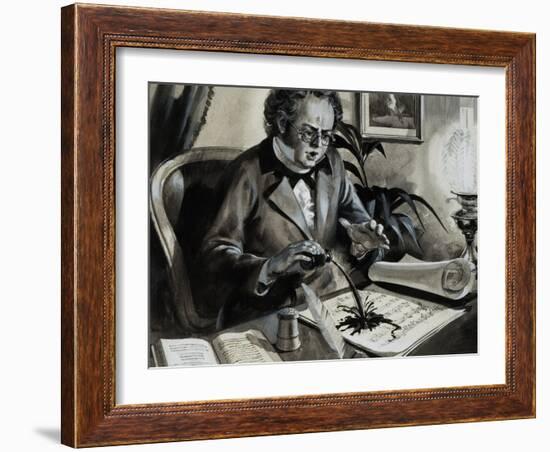 Portrait of Franz Schubert-Andrew Howat-Framed Giclee Print