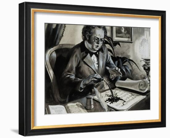 Portrait of Franz Schubert-Andrew Howat-Framed Giclee Print