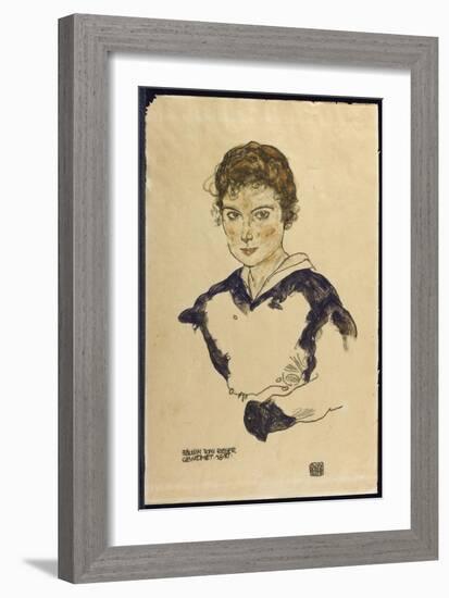 Portrait of Fraulein Toni Rieger-Egon Schiele-Framed Giclee Print