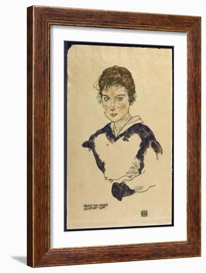 Portrait of Fraulein Toni Rieger-Egon Schiele-Framed Giclee Print