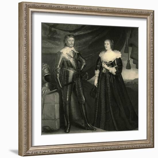 Portrait of Frederick Henry, Prince of Orange, and His Wife Amalia, Countess of Von Solms-Gerard Honthorst-Framed Giclee Print