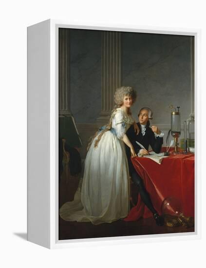 Portrait of French chemist Antoine Laurent Lavoisier with wife, 1788-Jacques Louis David-Framed Premier Image Canvas