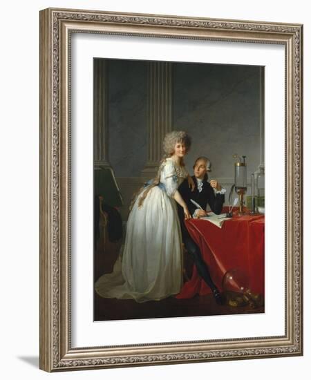 Portrait of French chemist Antoine Laurent Lavoisier with wife, 1788-Jacques Louis David-Framed Giclee Print