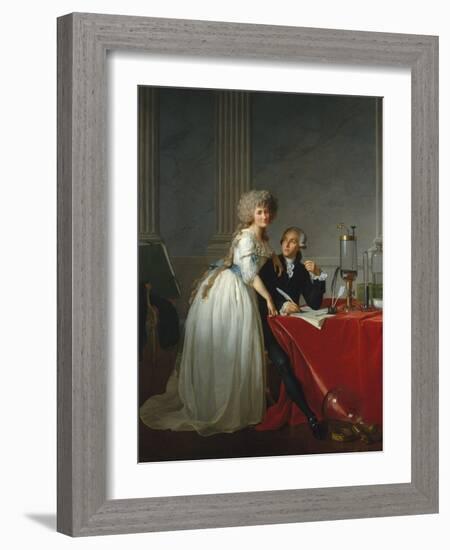 Portrait of French chemist Antoine Laurent Lavoisier with wife, 1788-Jacques Louis David-Framed Giclee Print