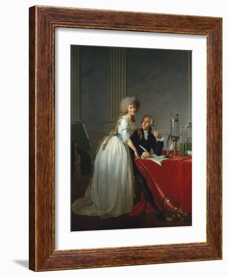 Portrait of French chemist Antoine Laurent Lavoisier with wife, 1788-Jacques Louis David-Framed Giclee Print