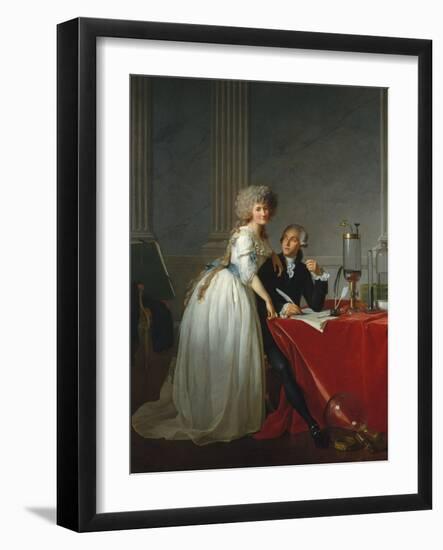 Portrait of French chemist Antoine Laurent Lavoisier with wife, 1788-Jacques Louis David-Framed Giclee Print