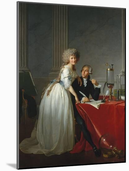 Portrait of French chemist Antoine Laurent Lavoisier with wife, 1788-Jacques Louis David-Mounted Giclee Print