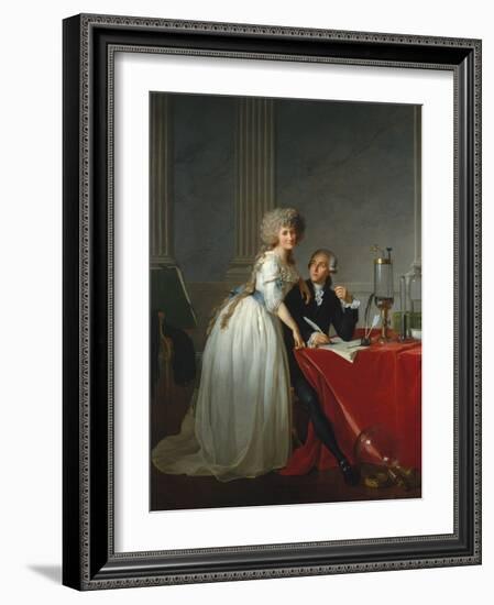 Portrait of French chemist Antoine Laurent Lavoisier with wife, 1788-Jacques Louis David-Framed Giclee Print