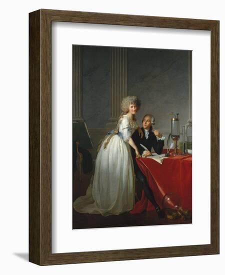 Portrait of French chemist Antoine Laurent Lavoisier with wife, 1788-Jacques Louis David-Framed Giclee Print