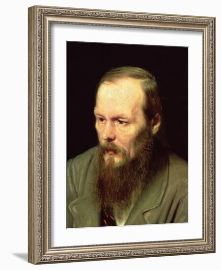 Portrait of Fyodor Dostoyevsky (1821-81) 1872-Vasili Grigorevich Perov-Framed Giclee Print