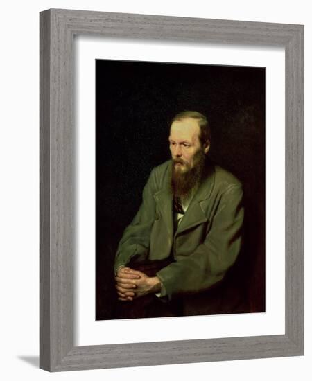 Portrait of Fyodor Dostoyevsky (1821-81) 1872-Vasili Grigorevich Perov-Framed Giclee Print