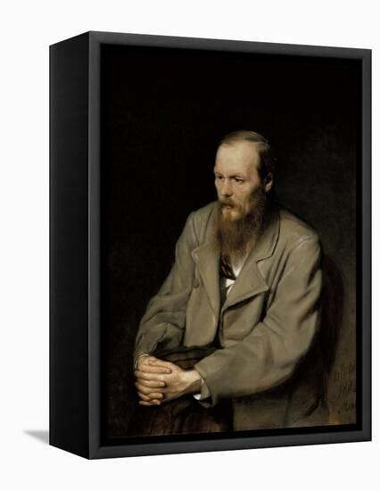 Portrait of Fyodor Dostoyevsky-Vasili Grigorevich Perov-Framed Stretched Canvas