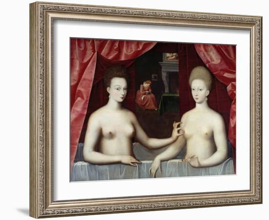 Portrait of Gabrielle D'estrees and Her Sister-null-Framed Giclee Print