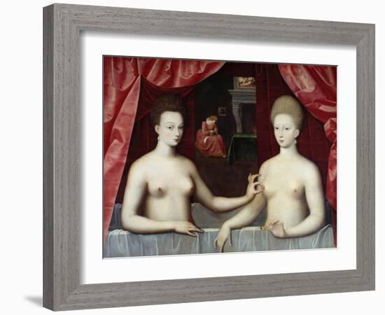 Portrait of Gabrielle D'estrees and Her Sister-null-Framed Giclee Print