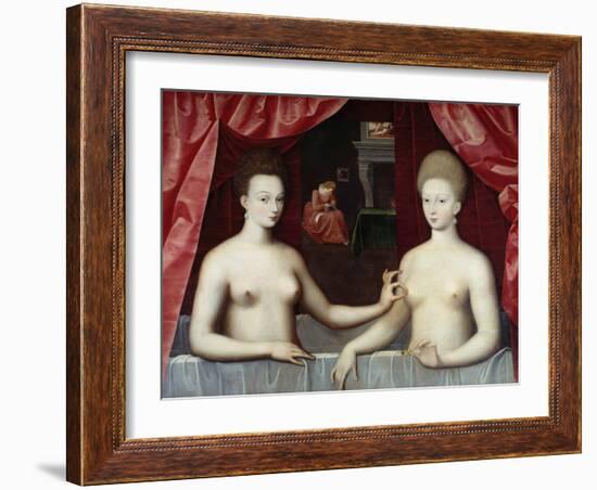 Portrait of Gabrielle D'estrees and Her Sister-null-Framed Giclee Print