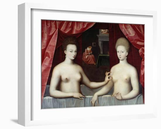 Portrait of Gabrielle D'estrees and Her Sister-null-Framed Giclee Print