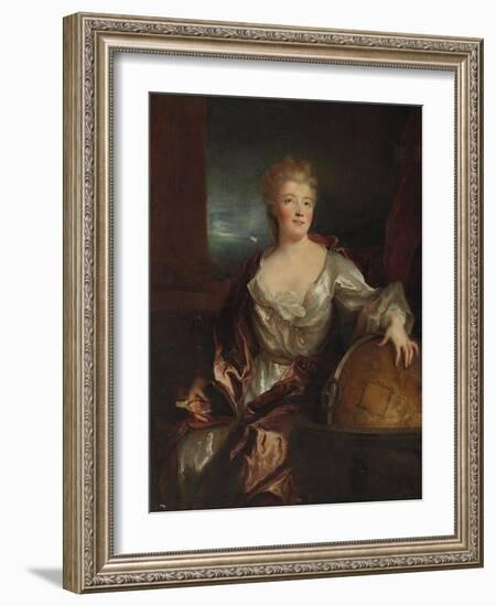 Portrait of Gabrielle Emilie Le Tonnelier De Breteuil, Marquise Du Chatelet-Nicolas de Largilliere-Framed Giclee Print