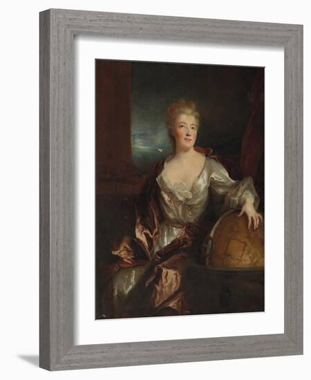 Portrait of Gabrielle Emilie Le Tonnelier De Breteuil, Marquise Du Chatelet-Nicolas de Largilliere-Framed Giclee Print