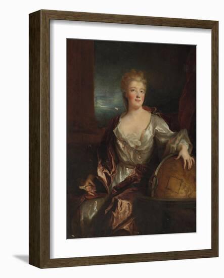 Portrait of Gabrielle Emilie Le Tonnelier De Breteuil, Marquise Du Chatelet-Nicolas de Largilliere-Framed Giclee Print