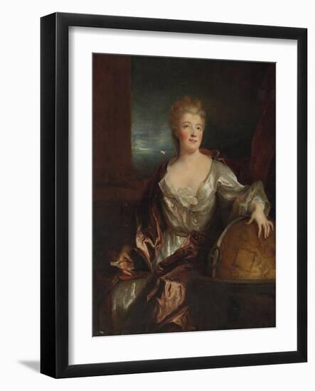 Portrait of Gabrielle Emilie Le Tonnelier De Breteuil, Marquise Du Chatelet-Nicolas de Largilliere-Framed Giclee Print
