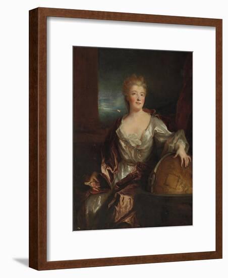 Portrait of Gabrielle Emilie Le Tonnelier De Breteuil, Marquise Du Chatelet-Nicolas de Largilliere-Framed Giclee Print