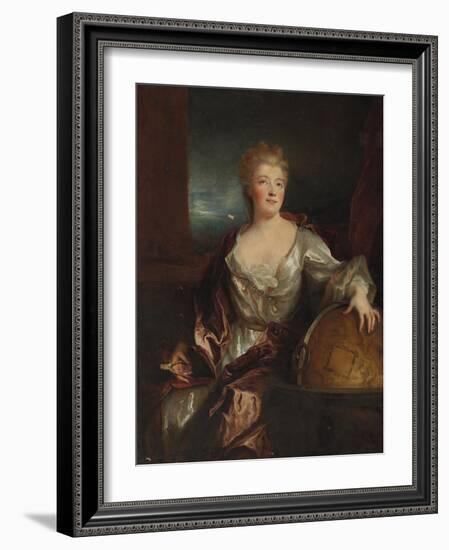 Portrait of Gabrielle Emilie Le Tonnelier De Breteuil, Marquise Du Chatelet-Nicolas de Largilliere-Framed Giclee Print