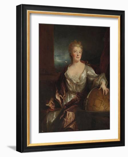 Portrait of Gabrielle Emilie Le Tonnelier De Breteuil, Marquise Du Chatelet-Nicolas de Largilliere-Framed Giclee Print