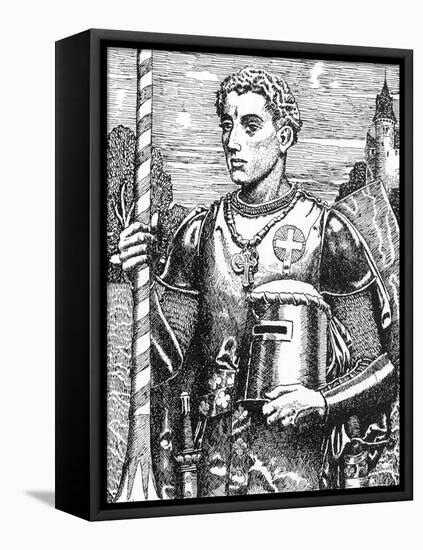 Portrait of Galahad, Son of Lancelot, Illustration from 'The Story of the Grail and the Passing of-Howard Pyle-Framed Premier Image Canvas