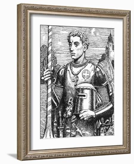 Portrait of Galahad, Son of Lancelot, Illustration from 'The Story of the Grail and the Passing of-Howard Pyle-Framed Giclee Print