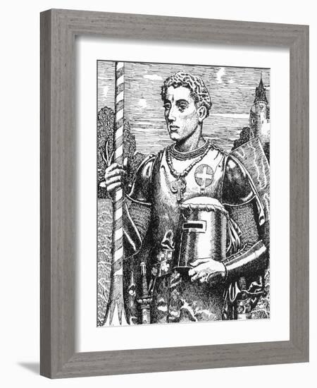 Portrait of Galahad, Son of Lancelot, Illustration from 'The Story of the Grail and the Passing of-Howard Pyle-Framed Giclee Print