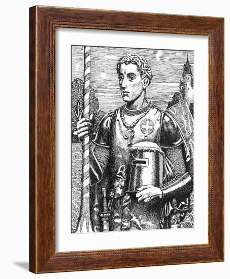 Portrait of Galahad, Son of Lancelot, Illustration from 'The Story of the Grail and the Passing of-Howard Pyle-Framed Giclee Print