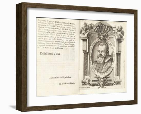 Portrait of Galileo Galilei, 1623-Francesco Villamena-Framed Giclee Print