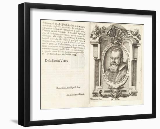 Portrait of Galileo Galilei, 1623-Francesco Villamena-Framed Giclee Print