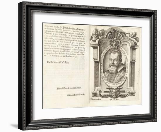 Portrait of Galileo Galilei, 1623-Francesco Villamena-Framed Giclee Print