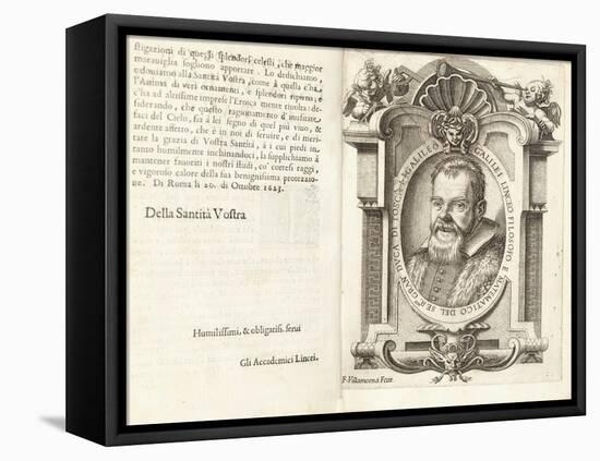 Portrait of Galileo Galilei, 1623-Francesco Villamena-Framed Premier Image Canvas