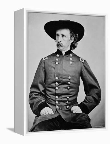 Portrait of General A. Custer-Mathew Brady-Framed Premier Image Canvas