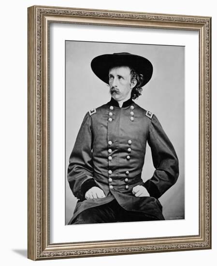 Portrait of General A. Custer-Mathew Brady-Framed Photographic Print