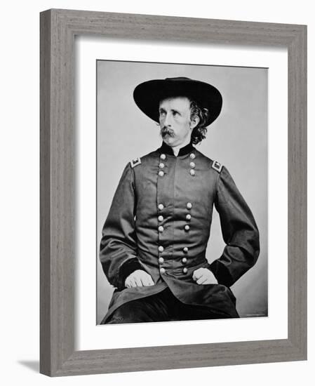 Portrait of General A. Custer-Mathew Brady-Framed Photographic Print