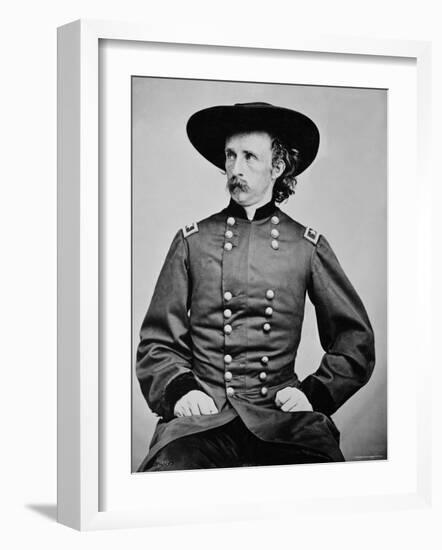 Portrait of General A. Custer-Mathew Brady-Framed Photographic Print