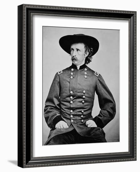 Portrait of General A. Custer-Mathew Brady-Framed Photographic Print