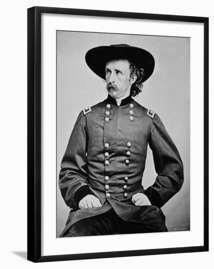 Portrait of General A. Custer-Mathew Brady-Framed Photographic Print